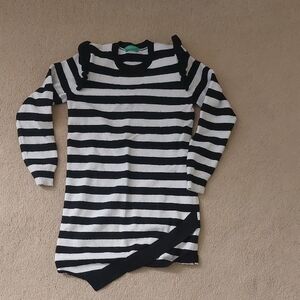 United Colors Of Benetton Black and White Striped Deess